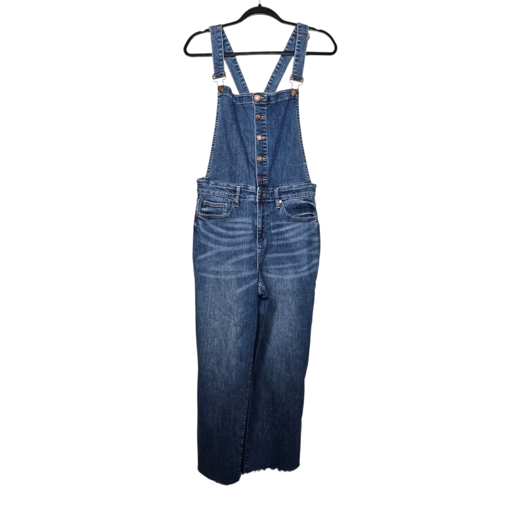 Judy Blue Classic Wide Leg Crop Blue Denim Overalls